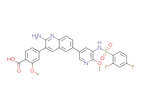 4-{2-amino-6-[5-{[(2,4-difluorophenyl)sulfonyl]amino}-6-(methyloxy)-3-pyridinyl]-3-quinolinyl}-2-(methyloxy)benzoic acid