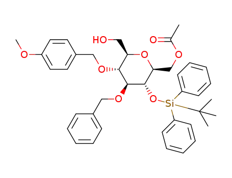 3-O-acetyl-2,6-anhydro-4-O-benzyl-5-O-p-methoxybenzyl-1-O-tert-butyldiphenylsilyl-D-glycero-D-gulo-heptitol