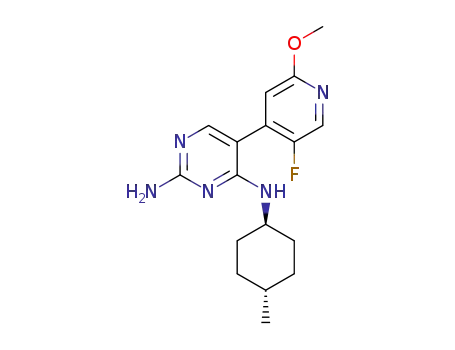 Molecular Structure of 1401034-56-7 (5-(5-fluoro-2-methoxypyridin-4-yl)-N<sub>4</sub>-[(1r,4r)-4-methylcyclohexyl]pyrimidine-2,4-diamine)