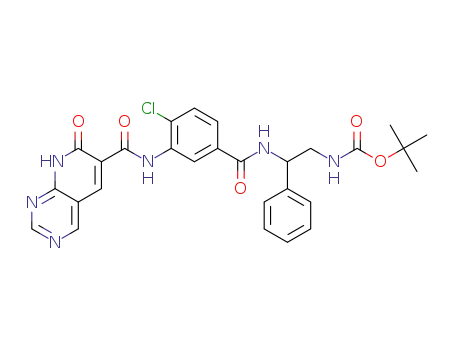 tert-butyl 2-(4-chloro-3-(7-oxo-7,8-dihydropyrido[2,3-d]pyrimidine-6-carboxamido)benzamido)-2-phenylethylcarbamate