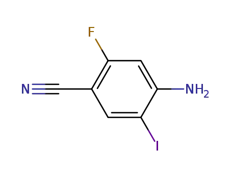 Molecular Structure of 380241-60-1 (4-amino-2-fluoro-5-iodobenzonitrile)