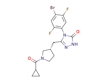 4-(4-bromo-2,5-difluorophenyl)-5-{[(3S)-1-(cyclopropylcarbonyl)-3-pyrrolidinyl]methyl}-2,4-dihydro-3H-1,2,4-triazol-3-one