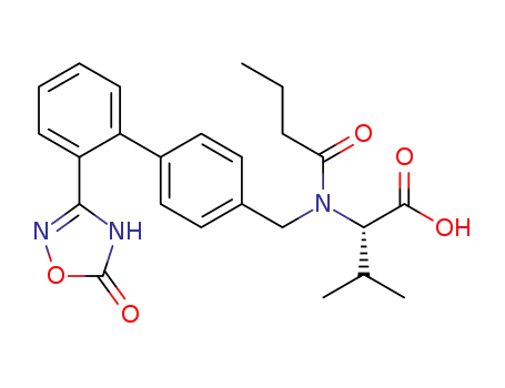 Molecular Structure of 934736-49-9 (N-butyryl-N-[(2'-(4,5-dihydro-5-oxo-1,2,4-oxadiazol-3-yl)biphenyl-4-yl)methyl]-L-valine)