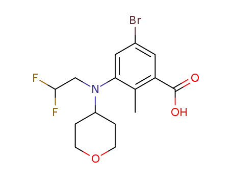 5-bromo-3-[(2,2-difluoroethyl)(oxan-4-yl)amino]-2-methylbenzoic acid