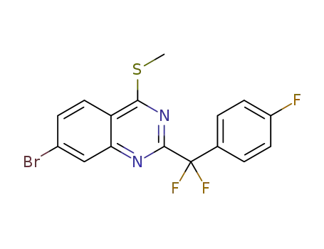 Molecular Structure of 1362910-89-1 (7-bromo-2-(difluoro(4-fluorophenyl)methyl)-4-(methylthio)quinazoline)