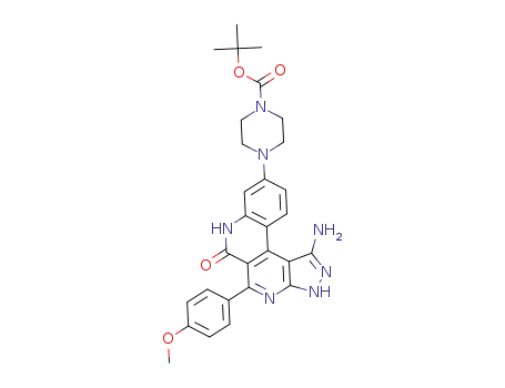 tert-butyl 4-(1-amino-5-(4-methoxyphenyl)-6-oxo-6,7-dihydro-3H-benzo[f]pyrazolo[3,4-c][2,7]-naphthyridin-9-yl)piperazine-1-carboxylate