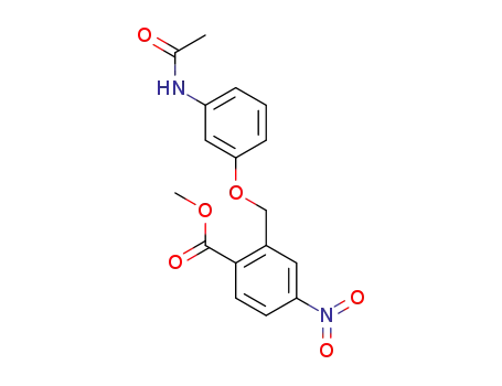 Molecular Structure of 1221486-69-6 (2-(3-Acetylaminophenoxymethyl)-4-nitrobenzoic acid methyl ester)