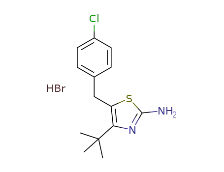 Molecular Structure of 1068658-48-9 (2-amino-4-(tert-butyl)-5-(4-chlorobenzyl)thiazol-3-ium bromide)
