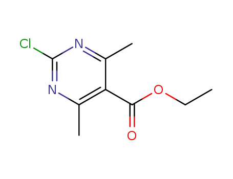 Molecular Structure of 108381-23-3 (2-chloro-4,6-dimethylpyrimidine-5-carboxylic acid ethyl ester)