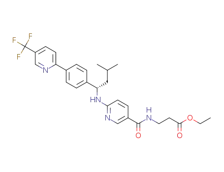 (S)-ethyl N-({6-[(3-methyl-1-{4-[5-(trifluoromethyl)pyridin-2-yl]phenyl}butyl)amino]pyridin-3-yl}carbonyl)-beta-alaninate