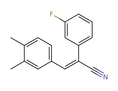 Molecular Structure of 1379649-42-9 ((2E)-3-(3,4-dimethylphenyl)-2-(3-fluorophenyl)acrylonitrile)