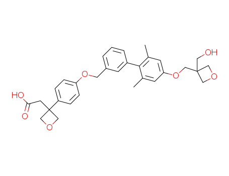 2-(3-(4-((4'-((3-(hydroxymethyl)oxetan-3-yl)methoxy)-2',6'-dimethyl-[1,1'-biphenyl]-3-yl)methoxy)phenyl)oxetan-3-yl)acetic acid