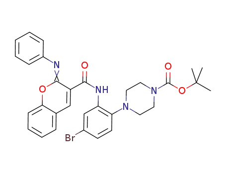 N-(2-(4-tert-butoxycarbonylpiperazin-1-yl)-5-bromophenyl)-2-(phenylimino)-2H-chromene-3-carboxamide