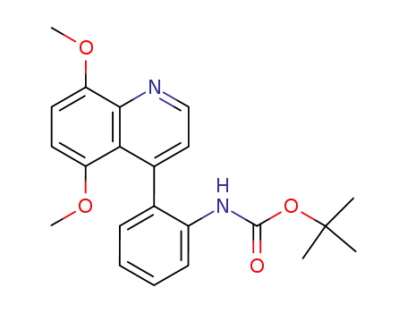 Molecular Structure of 114552-22-6 ([2-(5,8-Dimethoxy-quinolin-4-yl)-phenyl]-carbamic acid tert-butyl ester)