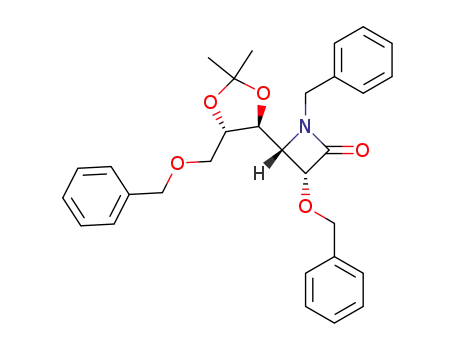 2-Azetidinone,
4-[(4S,5S)-2,2-dimethyl-5-[(phenylmethoxy)methyl]-1,3-dioxolan-4-yl]-3-(
phenylmethoxy)-1-(phenylmethyl)-, (3R,4S)-