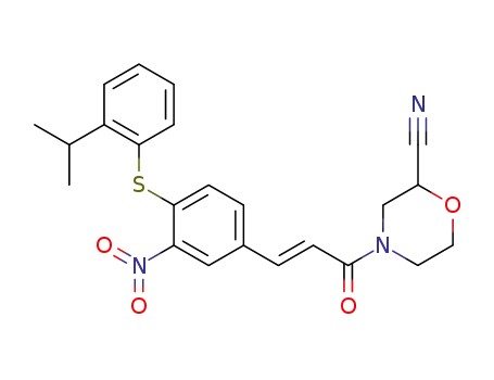 (2-isopropylphenyl)[2-nitro-4-(E-((3-cyanomorpholin-1-yl)carbonyl)ethenyl)phenyl] sulfide
