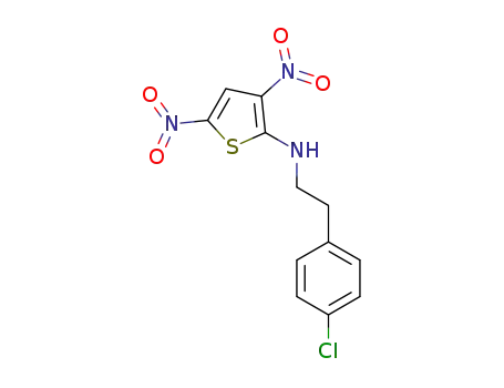 Molecular Structure of 1542913-44-9 (2-[2-(4-chlorophenyl)ethyl-1-amino]-3,5-dinitrothiophene)