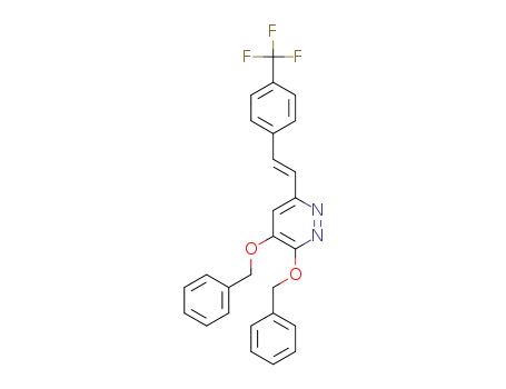 3,4-bis(benzyloxy)-6-[(E)-2-[4-(trifluoromethyl)phenyl]-ethenyl]pyridazine