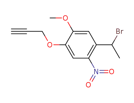 Molecular Structure of 1456901-32-8 (1-(5-methoxy-2-nitro-4-prop-2-ynyloxyphenyl)ethyl bromide)