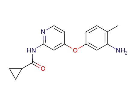 Molecular Structure of 1529769-13-8 (N-[4-(3-amino-4-methyl-phenoxy)-2-pyridyl]cyclopropanecarboxamide)