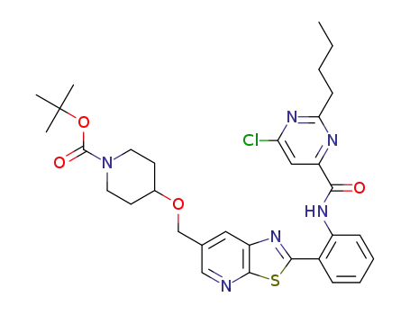 tert-butyl 4-((2-(2-(2-butyl-6-chloropyrimidine-4-carboxamido)phenyl)thiazolo[5,4-b]pyridin-6-yl)methoxy)piperidine-1-carboxylate