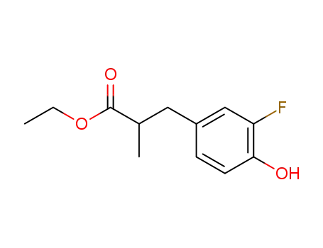 Molecular Structure of 1234848-20-4 (Ethyl 3-(3-fluoro-4-hydroxyphenyl)-2-methylpropanoate)