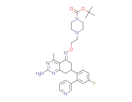 (E)-N-Boc-4-(((2-(2-amino-7-(4-fluoro-2-(pyridin-3-yl)phenyl)-4-methyl-7,8-dihydro-6H-quinazolin-5-ylidene)amino)oxy)ethyl)piperazine