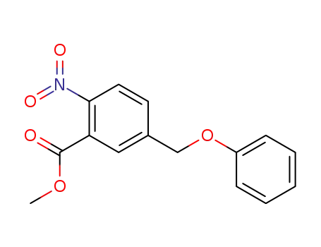 Molecular Structure of 88071-95-8 (Benzoic acid, 2-nitro-5-(phenoxymethyl)-, methyl ester)