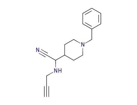 Molecular Structure of 1609078-44-5 ((1-1-benzylpiperidin-4-yl)(prop-2-yn-1-yl-amino)acetonitrile)