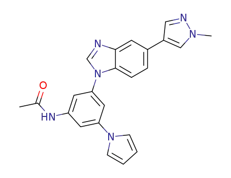 N-(3-(5-(1-methyl-1H-pyrazol-4-yl)-1H-benzo[d]imidazol-1-yl)-5-(1H-pyrrol-1-yl)phenyl)acetamide