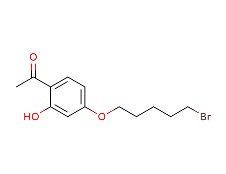 Molecular Structure of 40785-72-6 (1-[4-[(5-BROMOPENTYL)OXY]-2-HYDROXYPHENYL]ETHAN-1-ONE)