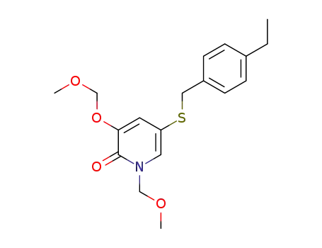 Molecular Structure of 1417710-46-3 (5-[(4-ethylbenzyl)sulfanyl]-3-(methoxymethoxy)-1-(methoxymethyl)pyridin-2(1H)-one)