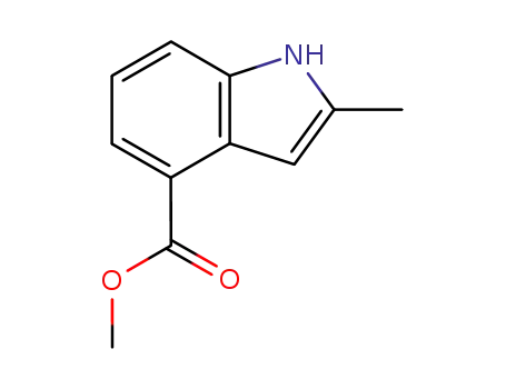 Molecular Structure of 34058-51-0 (2-Methyl-1H-indole-4-carboxylic acid Methyl ester)