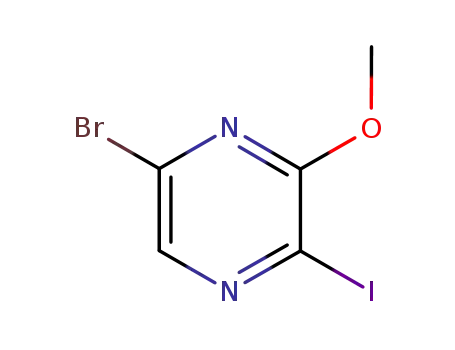 Molecular Structure of 476622-89-6 (5-Bromo-2-iodo-3-methoxypyrazine)