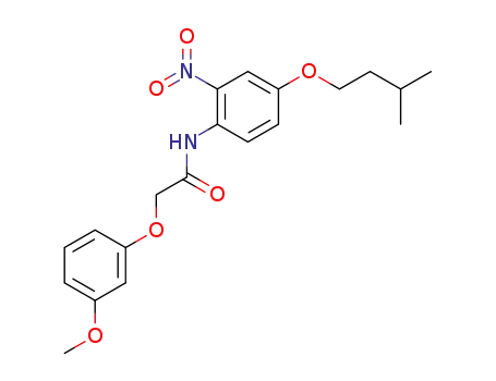 Molecular Structure of 1446338-13-1 (N-[4-(3-methylbutoxy)-2-nitrophenyl]-2-(3-methoxyphenoxy)acetamide)