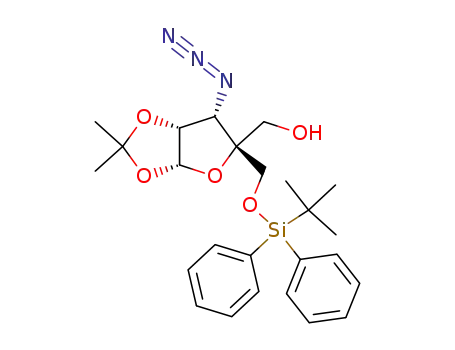 3'-azido-5'-O-tert-butyldiphenylsilyl-3'-deoxy-4'-hydroxymethyl-1',2'-O-isopropylidene-α-D-ribofuranose