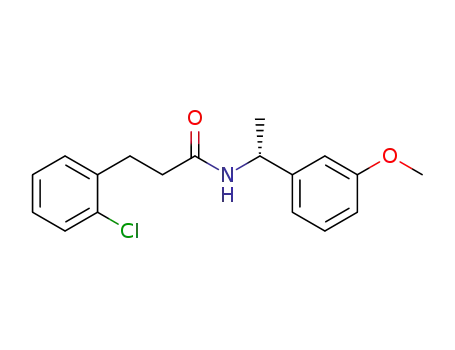 Molecular Structure of 177172-48-4 ((R)-3-(2-chlorophenyl)-N-(1-(3'-methoxyphenyl)ethyl)propanamide)