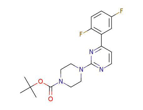 Molecular Structure of 1567326-99-1 (tert-butyl 4-[4-(2,5-difluorophenyl)pyrimidin-2-yl]piperazine-1-carboxylate)