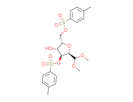 Molecular Structure of 39022-34-9 (3,6-di-O-p-tolylsulfonyl-2,5-anhydro-L-idofuranose dimethylacetal)
