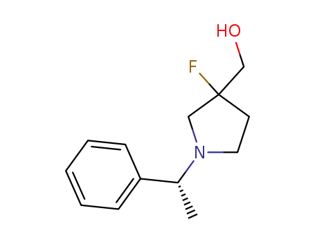 Molecular Structure of 1461698-16-7 ({3-fluoro-1-[(1R)-1-phenylethyl]pyrrolidin-3-yl}methanol)