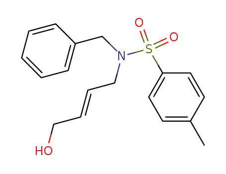 Molecular Structure of 94349-01-6 (Benzenesulfonamide,
N-(4-hydroxy-2-butenyl)-4-methyl-N-(phenylmethyl)-, (E)-)