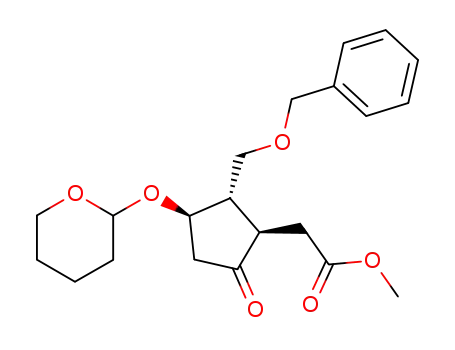 methyl 3α-hydroxy-5-oxo-2β-(benzyloxymethyl)cyclopentane-1α-acetate 3-tetrahydropyran-2-yl ether