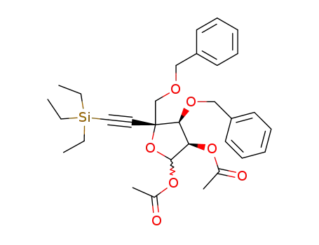1,2-di-O-acetyl-3,5-di-O-benzyl-4-C-triethylsilylethynyl-D-ribo-pentofuranose