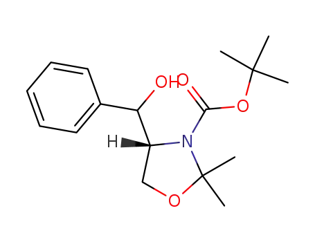 Molecular Structure of 1377320-83-6 ((4R)-4-[(S)-HydroxyphenylMethyl]-2,2-diMethyl-3-oxazolidinecarboxylic-13C6 Acid tert-Butyl Ester)