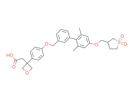 2-(3-(4-((4’-((1,1-dioxidotetrahydrothiophen-3-yl)methoxy)-2',6'-dimethyl-[1,1'-biphenyl]-3-yl)methoxy)phenyl)oxetan-3-yl)acetic acid
