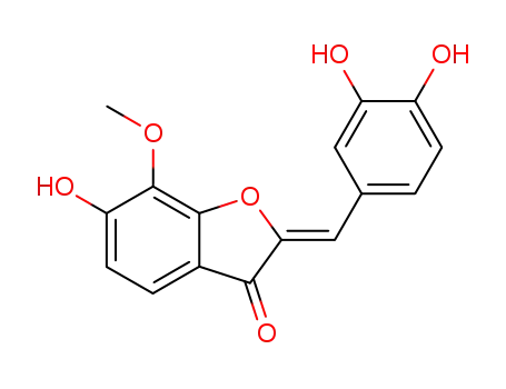 Molecular Structure of 486-24-8 (2-[(Z)-(3,4-Dihydroxyphenyl)methylene]-6-hydroxy-7-methoxybenzofuran-3(2H)-one)