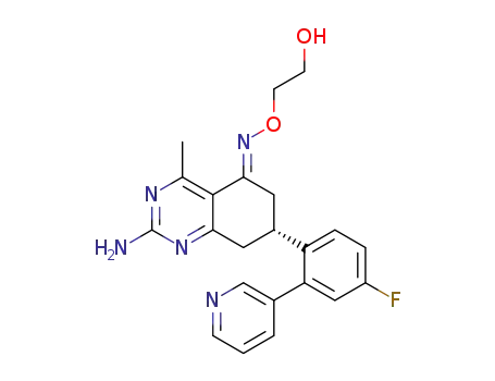 (R,E)-2-amino-7-(4-fluoro-2-(pyridin-3-yl)phenyl)-4-methyl-7,8-dihydro-6H-quinazolin-5-one O-(2-hydroxyethyl)oxime