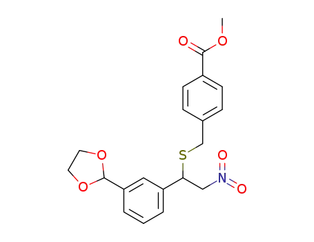 Molecular Structure of 203940-53-8 (methyl 4-[({1-[3-(1,3-dioxolan-2-yl)phenyl]-2-nitroethyl}thio)methyl]benzoate)