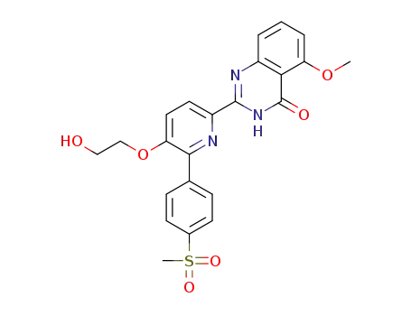 Molecular Structure of 1610372-88-7 (2-(5-(2-hydroxyethoxy)-6-(4-(methylsulfonyl)phenyl)pyridin-2-yl)-5-methoxyquinazolin-4(3H)-one)