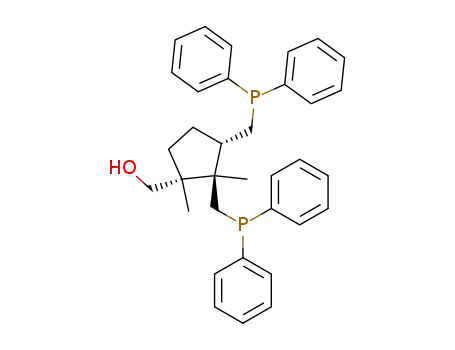 Molecular Structure of 497262-02-9 ([(1R,2R,3S)-(+)-1,2-DIMETHYL-2,3-BIS(DIPHENYLPHOSPHINOMETHYL)CYCLOPENTYL]METHANOL)